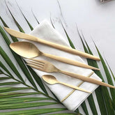 Herdmar Golden Metal Tiffany Cutlery - Set of 24